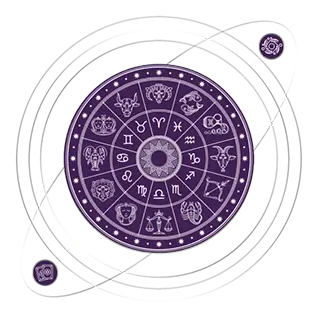 Personalized astrology natal chart illustration with moon and zodiac symbols