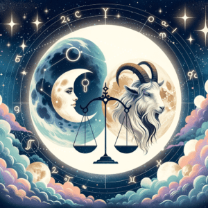 La Lune entre la Balance et le Capricorne, illustrant la compatibilité des signes lunaires