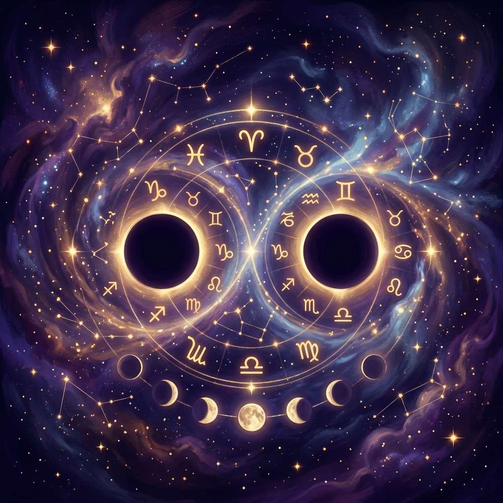 Black Moon Lilith, the empty lunar apogee point, on a violet star chart