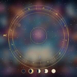 Electional astrology: a chart wheel for a chosen date with the Sun, the waxing Moon and the Moon phases
