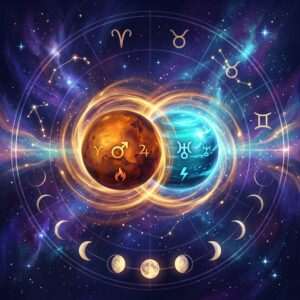 Mars conjunct Uranus: the red planet meeting the blue-green planet in the night sky