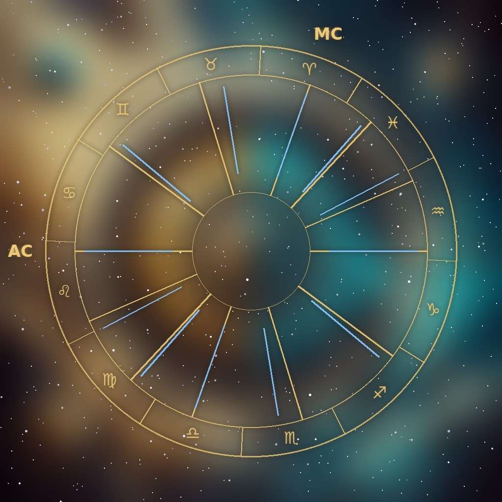 Systèmes de maisons Porphyre et Campanus : les cuspides des maisons des deux systèmes sont représentées sur le même diagramme circulaire.